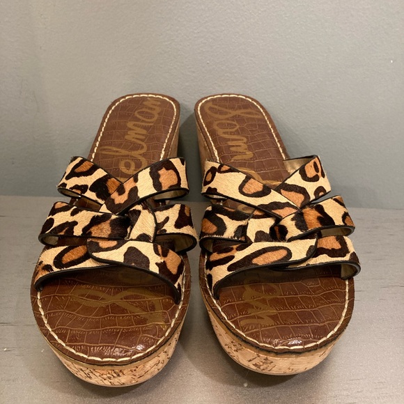 Sam Edelman Raynere leopard print wedge sandals size 10. NWOT - Picture 3 of 6